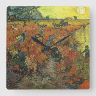 Vincent van Gogh - The Red Vineyard Square Wall Clock