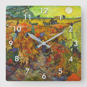 Vincent van Gogh - The Red Vineyard Square Wall Clock