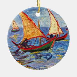 Vincent Van Gogh - The Sea At Saintes Maries Ceramic Tree Decoration