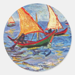 Vincent Van Gogh - The Sea At Saintes Maries Classic Round Sticker