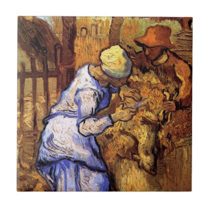 Vincent Van Gogh - The Sheep Shearers - Fine Art Ceramic Tile