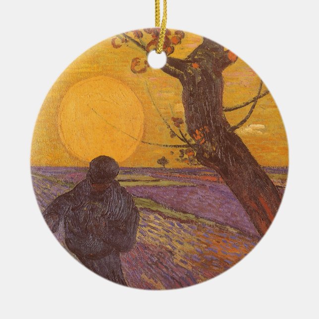 Vincent van Gogh - The Sower Ceramic Ornament (Front)