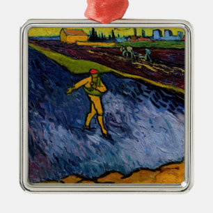 Vincent van Gogh - The Sower: Outskirts of Arles Metal Ornament