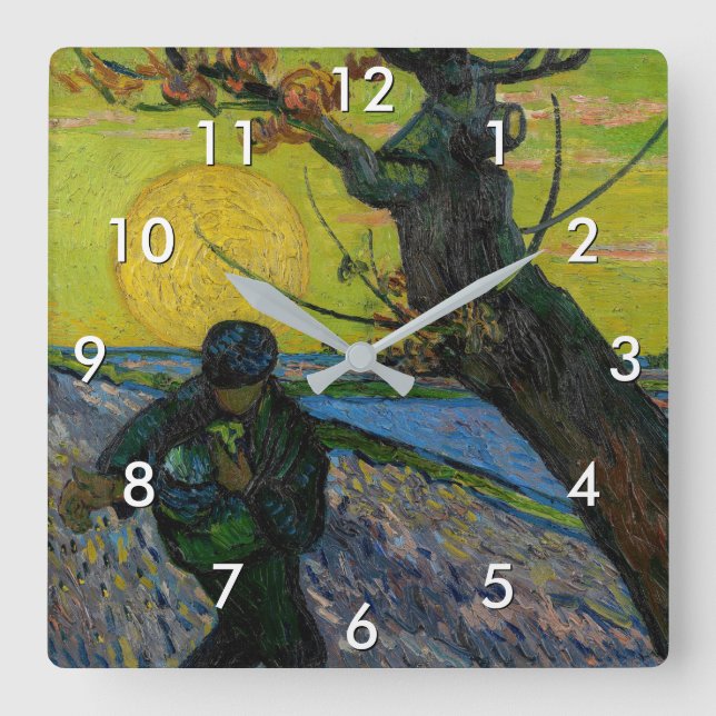 Vincent van Gogh - The Sower Square Wall Clock (Front)