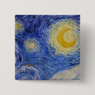 Vincent Van Gogh - The Starry night 15 Cm Square Badge