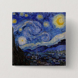 Vincent Van Gogh - The Starry night 15 Cm Square Badge