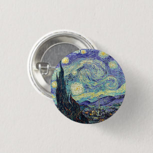 Vincent Van Gogh The Starry Night   3 Cm Round Badge