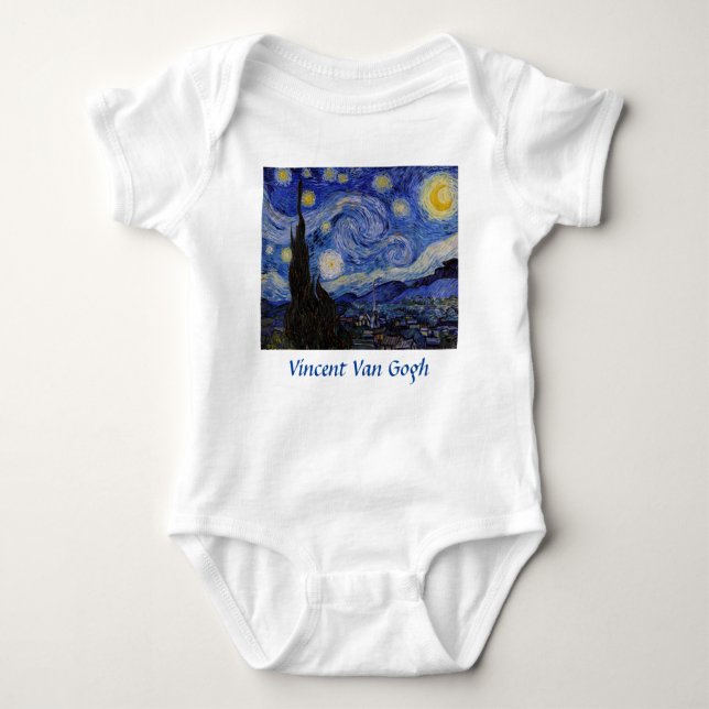 Vincent Van Gogh - The Starry night Baby Bodysuit (Front)