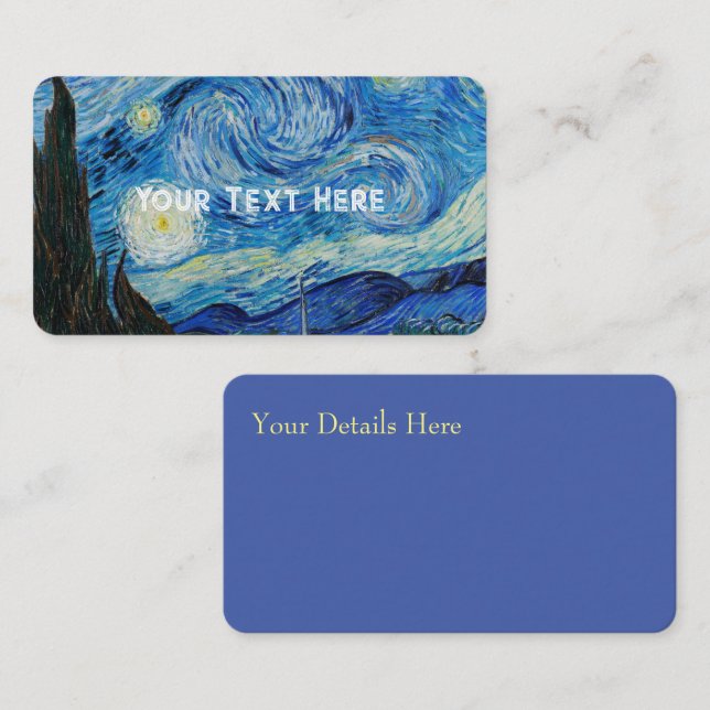 Vincent Van Gogh The Starry Night Business Card (Front/Back)