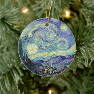 Vincent Van Gogh The Starry Night   Ceramic Ornament
