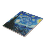 Vincent Van Gogh The Starry Night Ceramic Tile<br><div class="desc">Vincent Van Gogh's The Starry Night Detail</div>