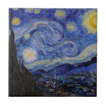 Vincent Van Gogh - The Starry night Ceramic Tile<br><div class="desc">The Starry Night / La nuit etoilee - Vincent Van Gogh in 1889</div>