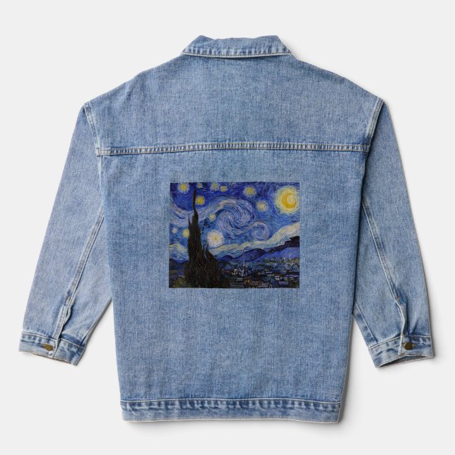 Vincent Van Gogh - The Starry night Denim Jacket (Back)