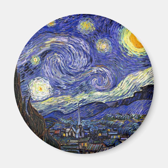 Vincent Van Gogh - The Starry Night Fine Art Magnet (Front)