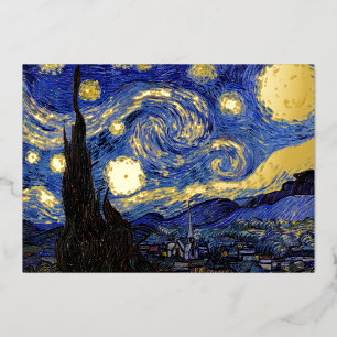 Vincent Van Gogh - The Starry night Foil Holiday Card