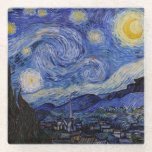 Vincent Van Gogh - The Starry night Glass Coaster<br><div class="desc">The Starry Night / La nuit etoilee - Vincent Van Gogh in 1889</div>