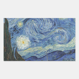 Vincent van Gogh   The Starry Night, June 1889 Rectangular Sticker