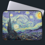 Vincent Van Gogh/ The Starry Night    Laptop Sleeve<br><div class="desc">Vincent Van Gogh The Starry Night. This is an old masterpiece from the dutch master painter Vincent Van Gogh was a dutch post impressionist painter. Night Landscape. There is a tree in the foreground. The city is in the middle ground. Mountains in the background. There is a moon in the...</div>