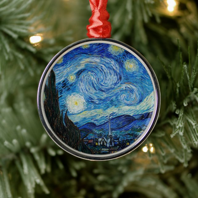 Vincent Van Gogh The Starry Night Metal Ornament (Tree)