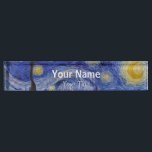 Vincent Van Gogh - The Starry night Nameplate<br><div class="desc">The Starry Night / La nuit etoilee - Vincent Van Gogh in 1889</div>