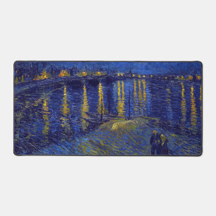 Vincent Van Gogh, The Starry Night painting Desk Mat