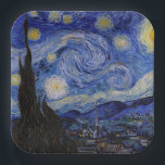 Vincent Van Gogh - The Starry night Paper Plate<br><div class="desc">The Starry Night / La nuit etoilee - Vincent Van Gogh in 1889</div>