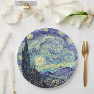 Vincent Van Gogh The Starry Night    Paper Plate