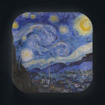 Vincent Van Gogh - The Starry night Paper Plate<br><div class="desc">The Starry Night / La nuit etoilee - Vincent Van Gogh in 1889</div>