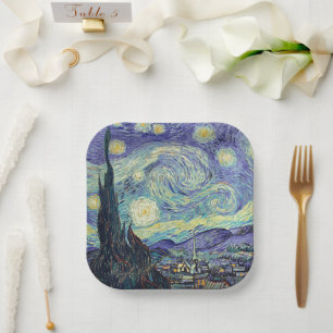 Vincent Van Gogh The Starry Night    Paper Plates