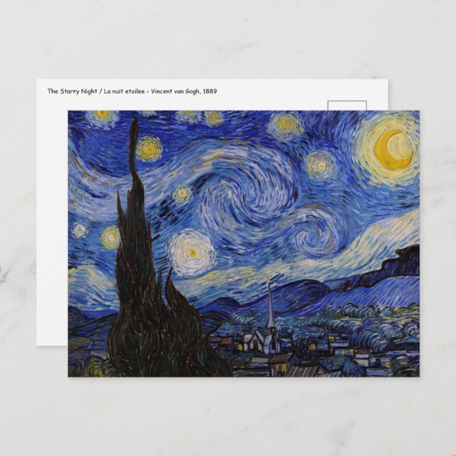 Vincent Van Gogh - The Starry night Postcard (Front/Back)