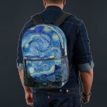 Vincent Van Gogh The Starry Night Printed Backpack<br><div class="desc">Vincent Van Gogh's The Starry Night Detail</div>