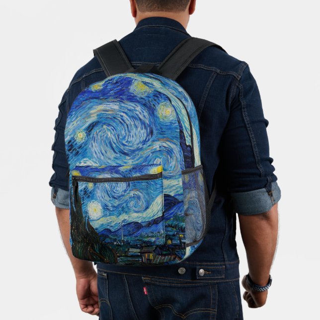 Vincent Van Gogh The Starry Night Printed Backpack (Insitu (Model))