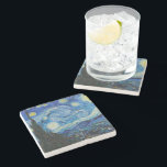 Vincent Van Gogh The Starry Night Stone Coaster<br><div class="desc">Vincent Van Gogh's The Starry Night Detail</div>