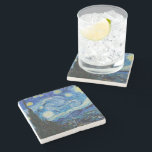 Vincent Van Gogh The Starry Night Stone Coaster<br><div class="desc">Vincent Van Gogh's The Starry Night Detail</div>