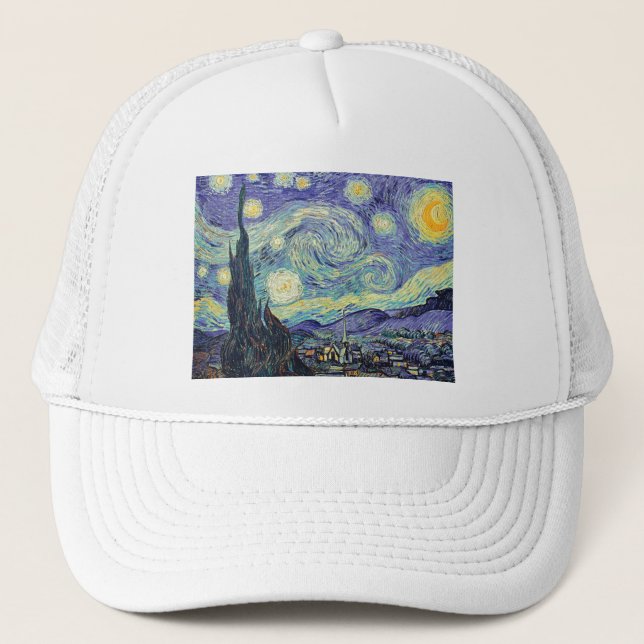 Vincent Van Gogh The Starry Night   Trucker Hat (Front)