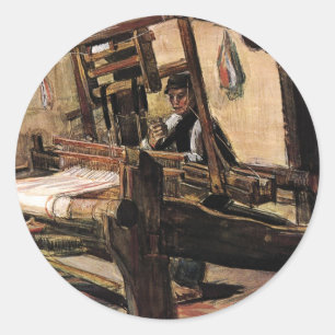 Vincent Van Gogh – The Weaver - Fine Art Classic Round Sticker