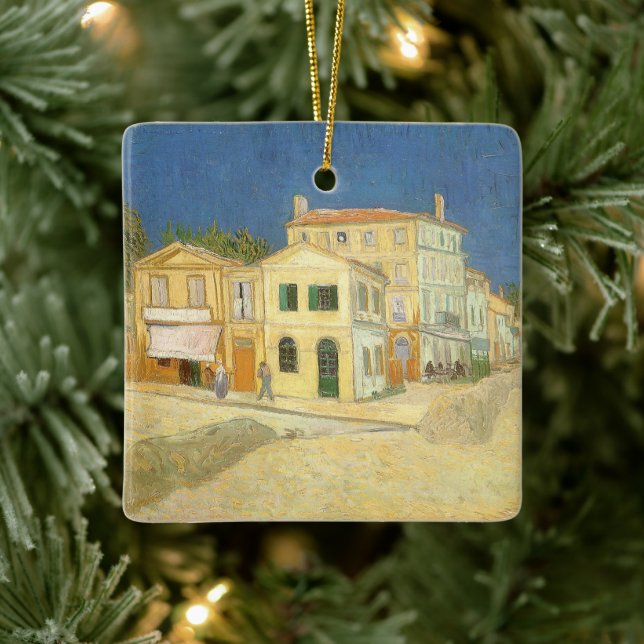 Vincent van Gogh - The Yellow House (The Street) Ceramic Ornament (Tree)
