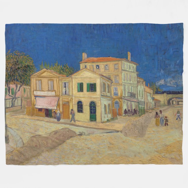 Vincent van Gogh - The Yellow House / The Street Fleece Blanket (Front (Horizontal))