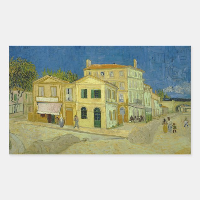Vincent van Gogh - The Yellow House (`The Street') Rectangular Sticker (Front)
