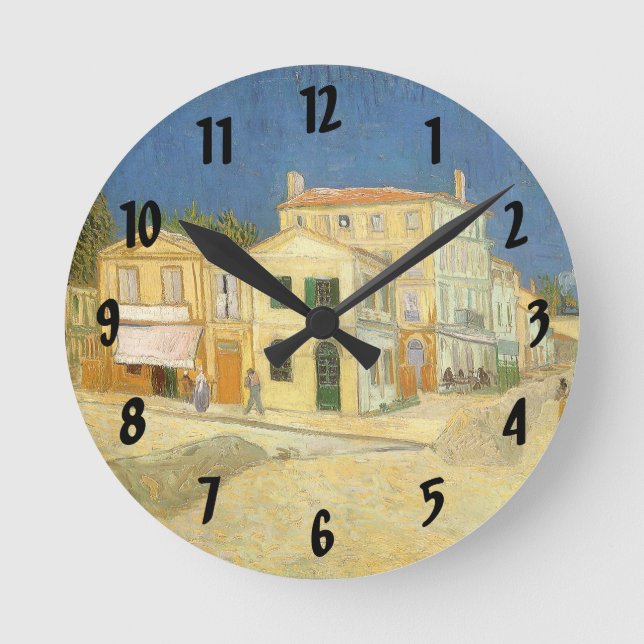 Vincent van Gogh - The Yellow House (The Street) Round Clock (Front)