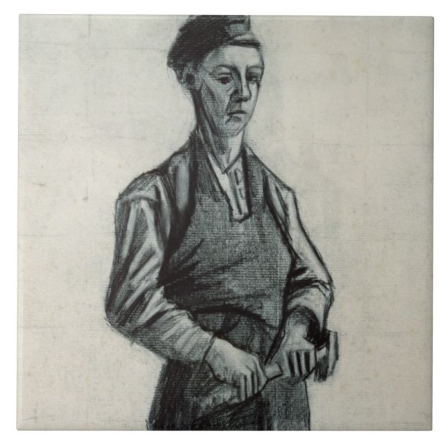Vincent van Gogh | The Young Blacksmith, 1882 Ceramic Tile (Front)