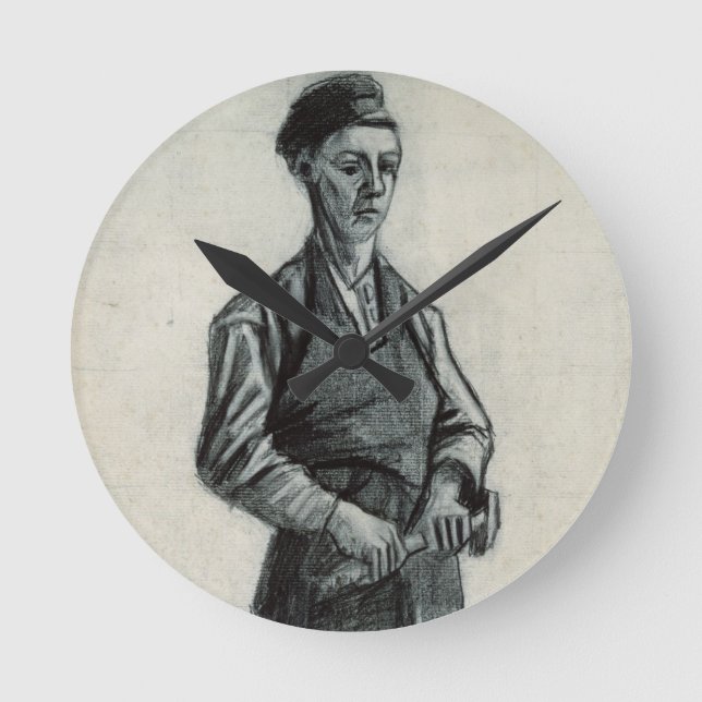 Vincent van Gogh | The Young Blacksmith, 1882 Round Clock (Front)