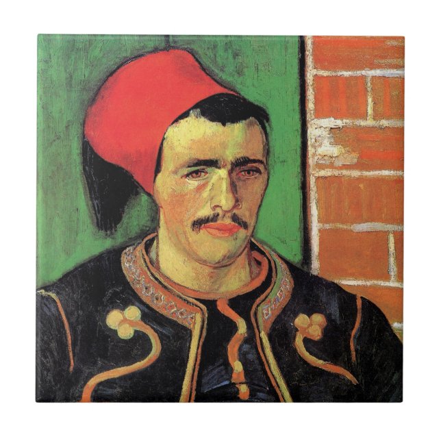 Vincent Van Gogh - The Zouave - Soldier Portrait Ceramic Tile (Front)
