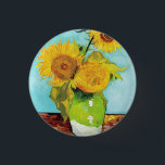 Vincent Van Gogh Three Sunflowers In a Vase 3 Cm Round Badge<br><div class="desc">Vincent Van Gogh Three Sunflowers In a Vase Button</div>