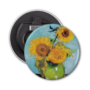 Vincent Van Gogh - Three Sunflowers in a Vase Bottle Opener
