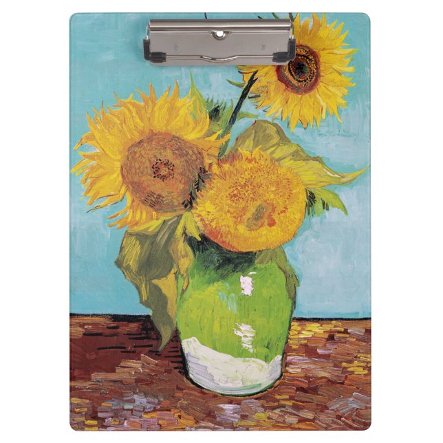 Vincent Van Gogh - Three Sunflowers in a Vase Clipboard (Front)