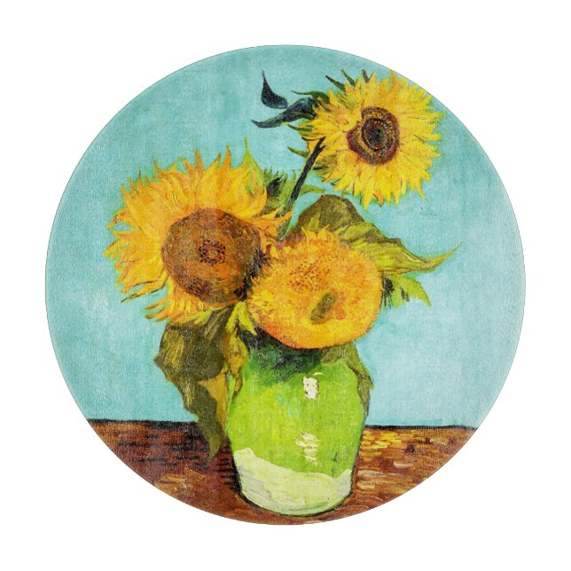 Vincent Van Gogh Three Sunflowers In A Vase Cutting Board (Front)