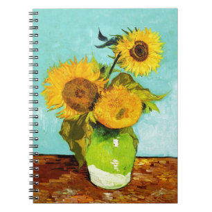 Vincent Van Gogh Three Sunflowers In A Vase Notebook