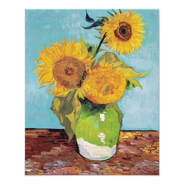 Vincent Van Gogh - Three Sunflowers in a Vase Photo Print (Front)