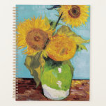 Vincent Van Gogh - Three Sunflowers in a Vase Planner<br><div class="desc">Three Sunflowers in a Vase / Vase avec trois tournesols - Vincent Van Gogh,  August 1888 - Sunflowers 1888 first version (F453)</div>
